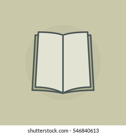 Colorful open book icon - vector education concept symbol or logo element