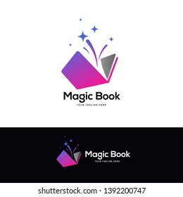 colorful open book logo designs, education logo designs concept