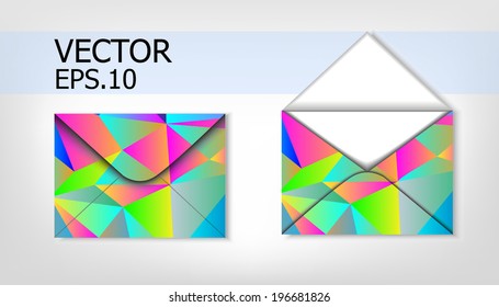 Colorful open and close envelope . Vector illustration.