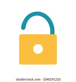 colorful open padlock to security and protect symbol