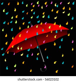 colorful  Open red umbrella isolated on white background