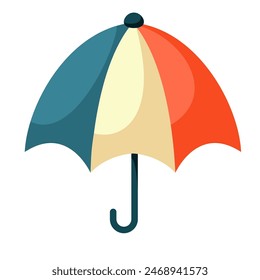 Colorful open umbrella. Protection from rain and sun. For rainy and sunny weather