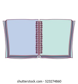colorful opened notebook with spiral and sheets