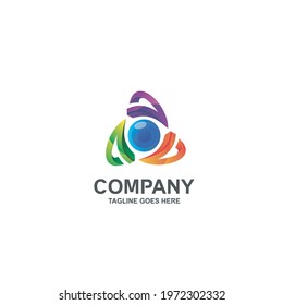 Colorful optical logo design in vector