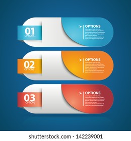 Colorful option buttons. Used for workflow layout, diagram, number options, web design.