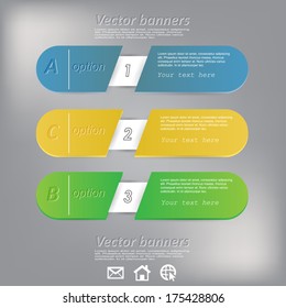 Colorful option buttons. Used for workflow layout, diagram, number options, web design. 