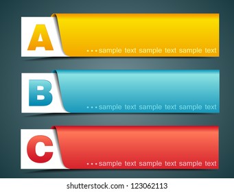 Colorful options banner template, vector illustration