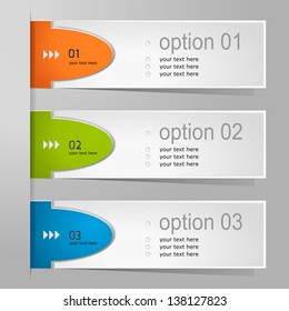 Colorful options banner template. Vector illustration