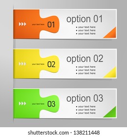 Colorful options banner template. Vector illustration