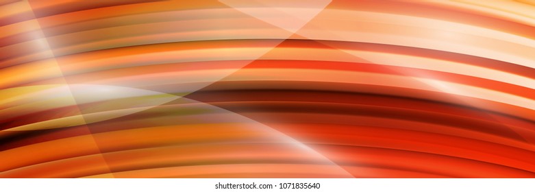 Colorful orange abstract background with lines. Panoramic backdrop.