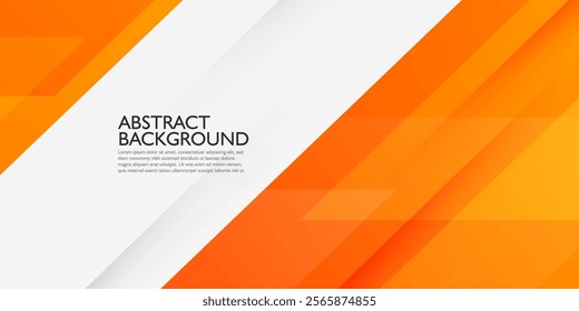 Colorful orange background. Diagonal element with white space for text and message design, overlapping layers. Eps10 vector