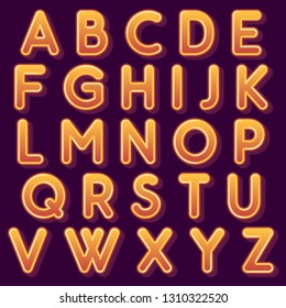Colorful orange bubble typography font design