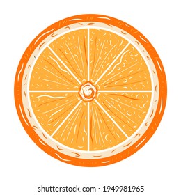 Colorful orange citrus fruit illustration. Idea for decors, ornaments, logo, gifts, damask, paper, covers, templates, celebrations, summer spring holidays, natural fresh themes. Isolated vector art.