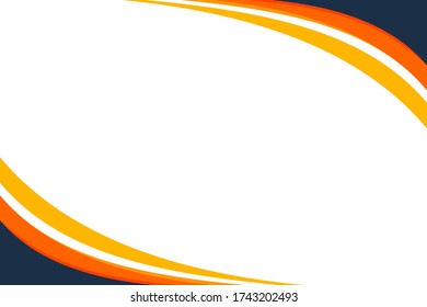 Colorful Orange Curve Background Design, Flowing Orange Stylish Background Template Vector