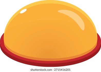 Colorful orange dome-shaped object with a red base.