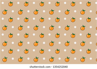 Colorful orange fruits pattern vector decorative with white dot.