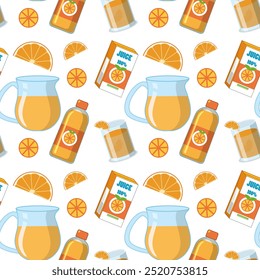 Colorful orange juice themed vector illustration