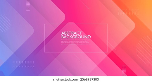 Colorful orange and purple gradient abstract illustration overlap background with 3d look simple line pattern. Futuristic design and luxury. Eps10 vector