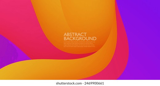 Diseño de Anuncio de negocios geométrico de color sólido naranja y púrpura colorido. Diseño de Anuncio creativo con Formas de onda para la Plantilla. Anuncio sencillo y moderno. Vector Eps10