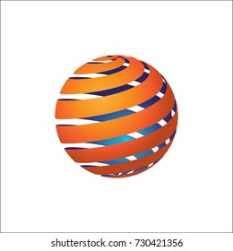 colorful orange sphere icon logo