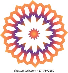 Colorful orange and violet mandala icon
