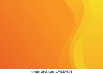 Colorful Orange Wave Background Design, Flowing Orange Stylish Background Template Vector