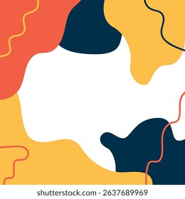 colorful orange yellow flat design background illustration template border frames