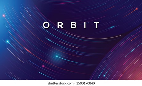 Colorful orbit abstract infinite background. Space galaxy lines 