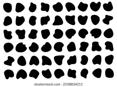 colorful organic blob shape irregular form abstract vector illustration. Simple amoeba shape, asymmetric spot, irregular form. Eco color amorphous element set. 