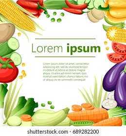 Colorful organic design concept with two collections of fresh vegetables and fruits in realistic style vector illustration Web site page and mobile app design Detailed vegetarian food sketch.