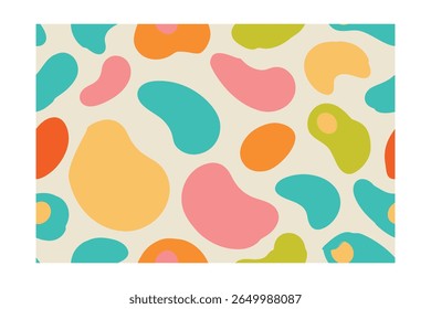 Patrón de Formas orgánicas coloridas en Vector de diseño transparente abstracto beige