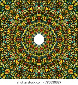 Colorful, oriental, decorative background for logos, titles, invitations. Mandala background.