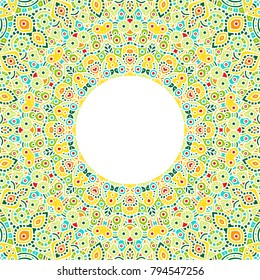 Colorful, oriental, decorative background for logos, titles, invitations. Mandala background.