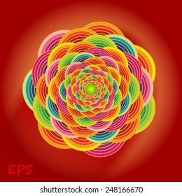 Colorful oriental flower pattern