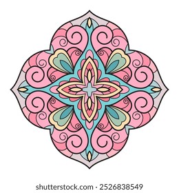 Mandala oriental colorida. Padrão indiano para decoração de casamento.