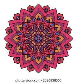 Colorful oriental mandala. Indian pattern for wedding decoration.