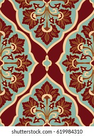 Colorful oriental ornament. Template for the shawl, carpet, textile and other surfaces.