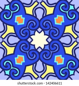 Colorful oriental pattern, seamless wallpaper