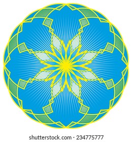 colorful oriental rosette pattern 