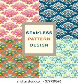 Colorful oriental stylized seamless pattern. Vector illustration