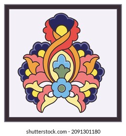 Colorida textura vectorial de azulejos orientales. Fácil de editar y cambiar unos pocos colores globales por ventana de muestra.