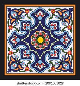 Colorful oriental tile vector texture. Easy to edit and change a few global colors by swatch window.