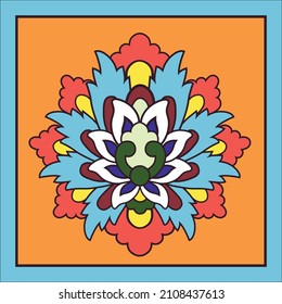 Colorful oriental tile vector texture. Easy to edit and change a few global colors by swatch window.