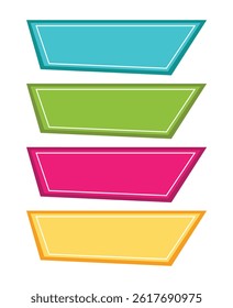 Colorful origami banners, a vector set of paper design elements like speech bubbles 