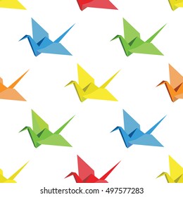 Colorful origami birds