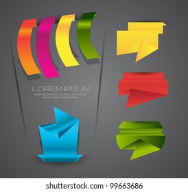 colorful origami page banners