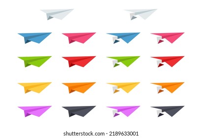 Colorful Origami paper plane. Startup, creative idea, business financial concept. Vector illustration for banner, poster, and background.