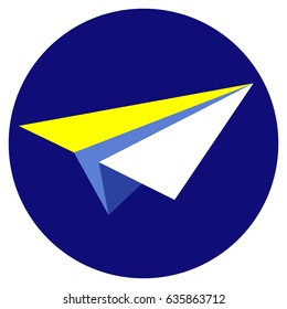 Colorful origami paper plane vector illustration
