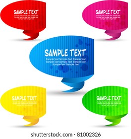 colorful origami speech bubble