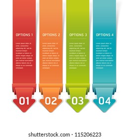 Colorful Origami Style Number Options Banner & Card. Vector illustration
